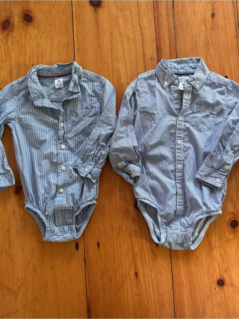 Carter’s 24M Striped Button-Front Bodysuits | Set of 2